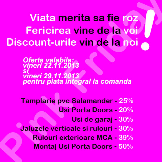 Pink Friday la Florida Construct, discounturi pana la 50%