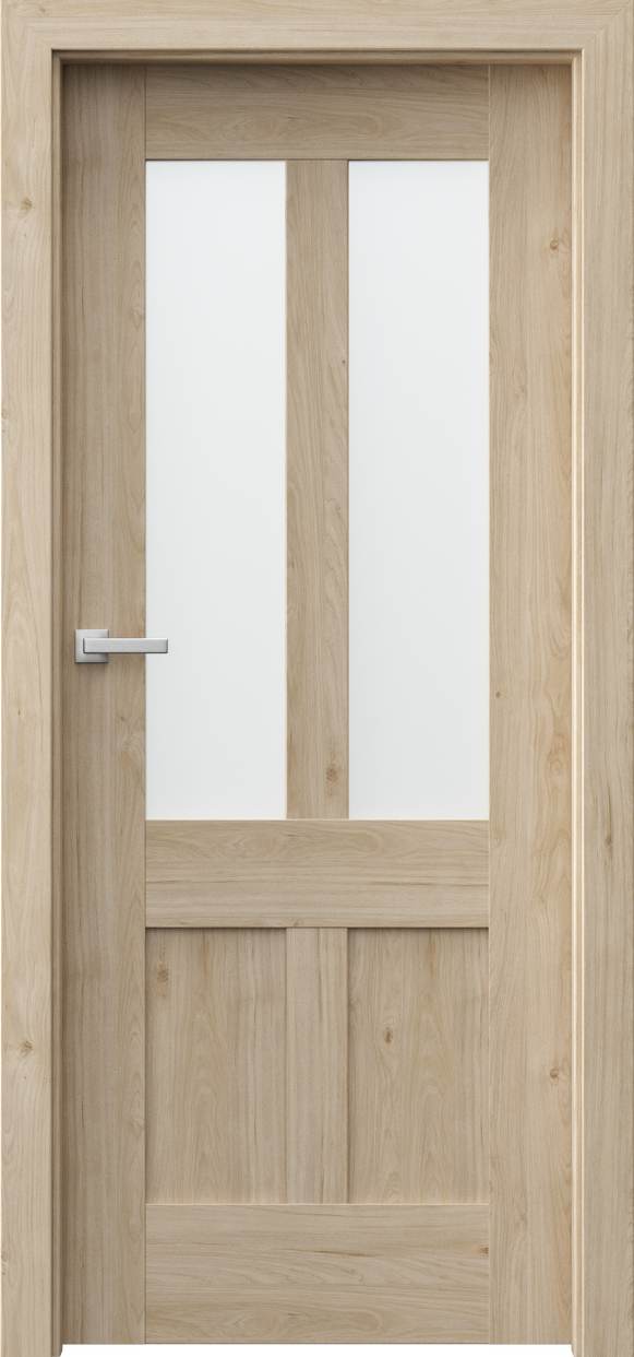 Ușă de interior PORTA CRAFT C.1, model cu două inserții vitrate