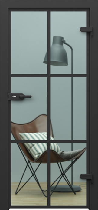 PORTA GLASS – model 3, sticlă transparentă cu profile vopsite