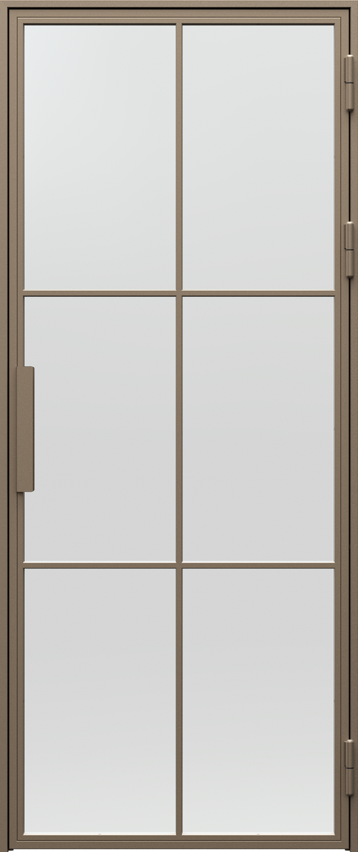 Ușă PORTA LOFT STEEL model 1, cu profile metalice verticale și orizontale