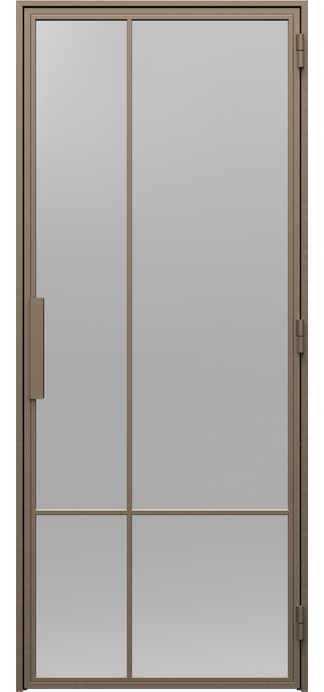 Ușă PORTA LOFT STEEL model 5, cu profile verticale și compartimentare inferioară